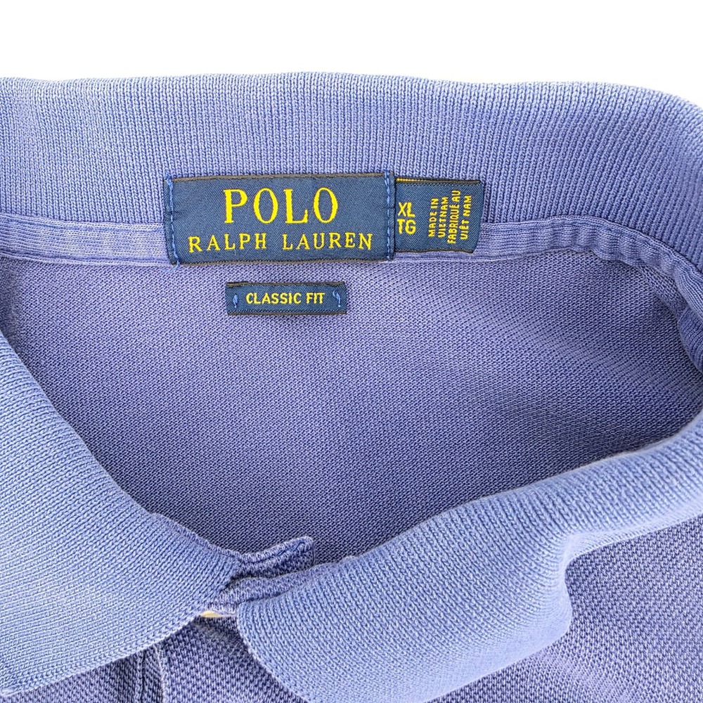 Polo Ralph Lauren Polo Shirt Mens XL Classic Cotton Pique Blue Heritage Casual - Picture 5 of 8